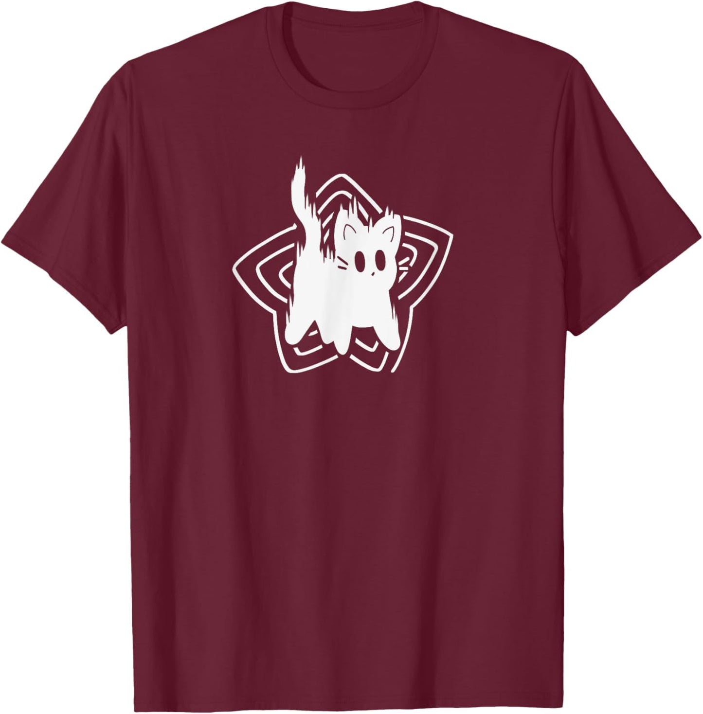 90s Y2K Cute Scary Scared Cat Tomcat Women Kids T-Shirt - T-Shirt | Maroon