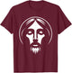 Christian Jesus Face Silhouette Religious T-Shirt - T-Shirt | Maroon