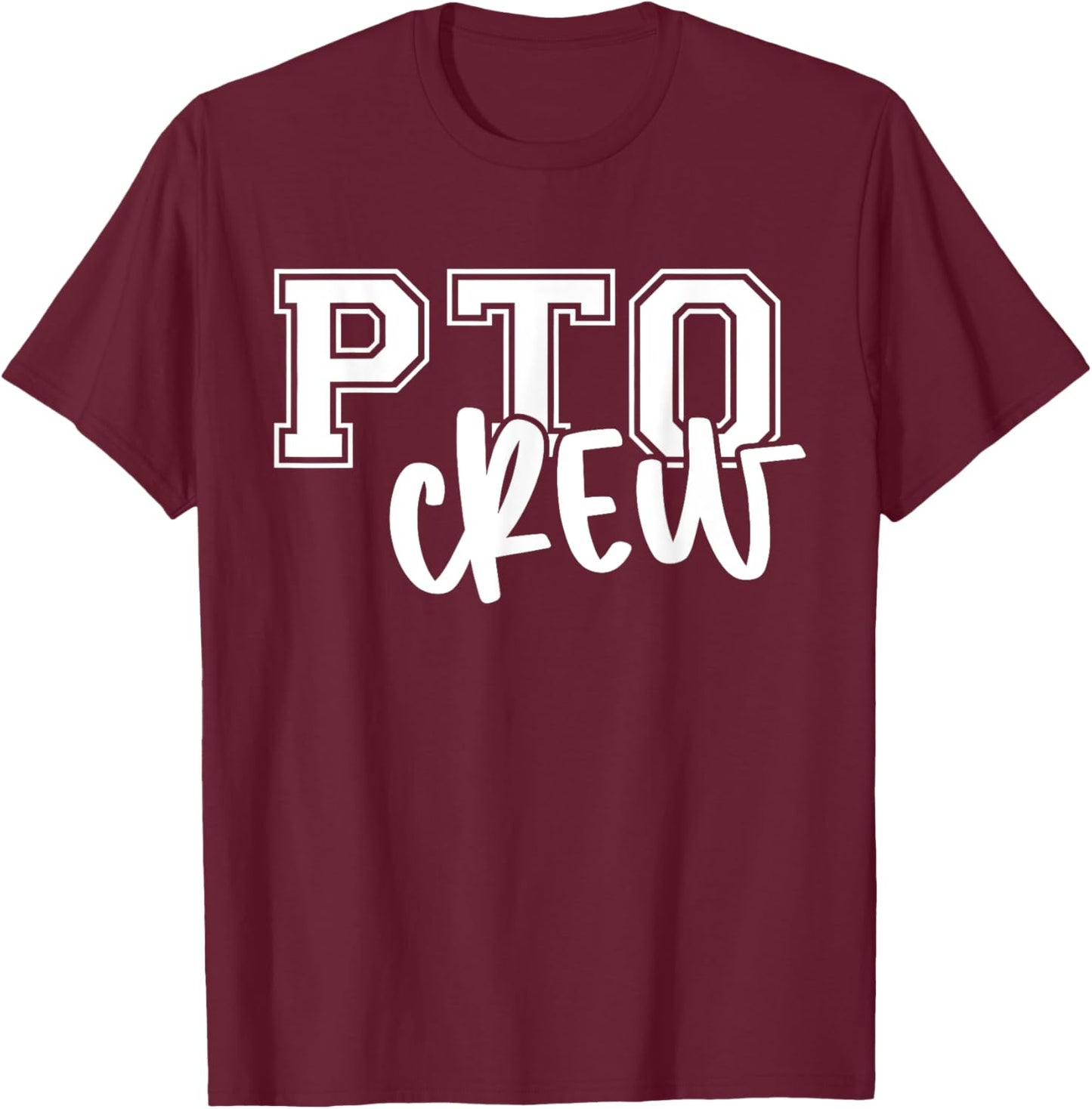 Retro PTO Crew Parent Teacher Organization Back To School T-Shirt - T-Shirt | Maroon