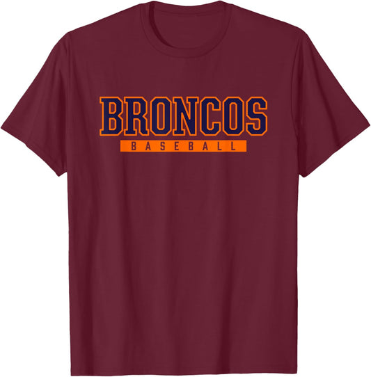 East Forsyth Broncos Baseball T-Shirt - T-Shirt | Maroon