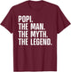 Funny Popi Art For Grandpa Grandfather From Grandkids Popi T-Shirt - T-Shirt | Maroon