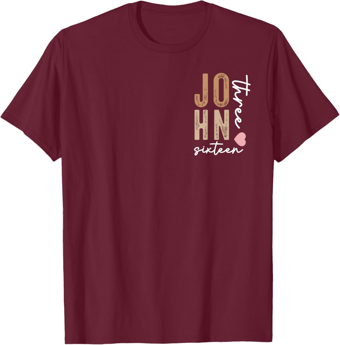 Christian For God So Loved The World Front and Back Art T-Shirt - T-Shirt | Maroon