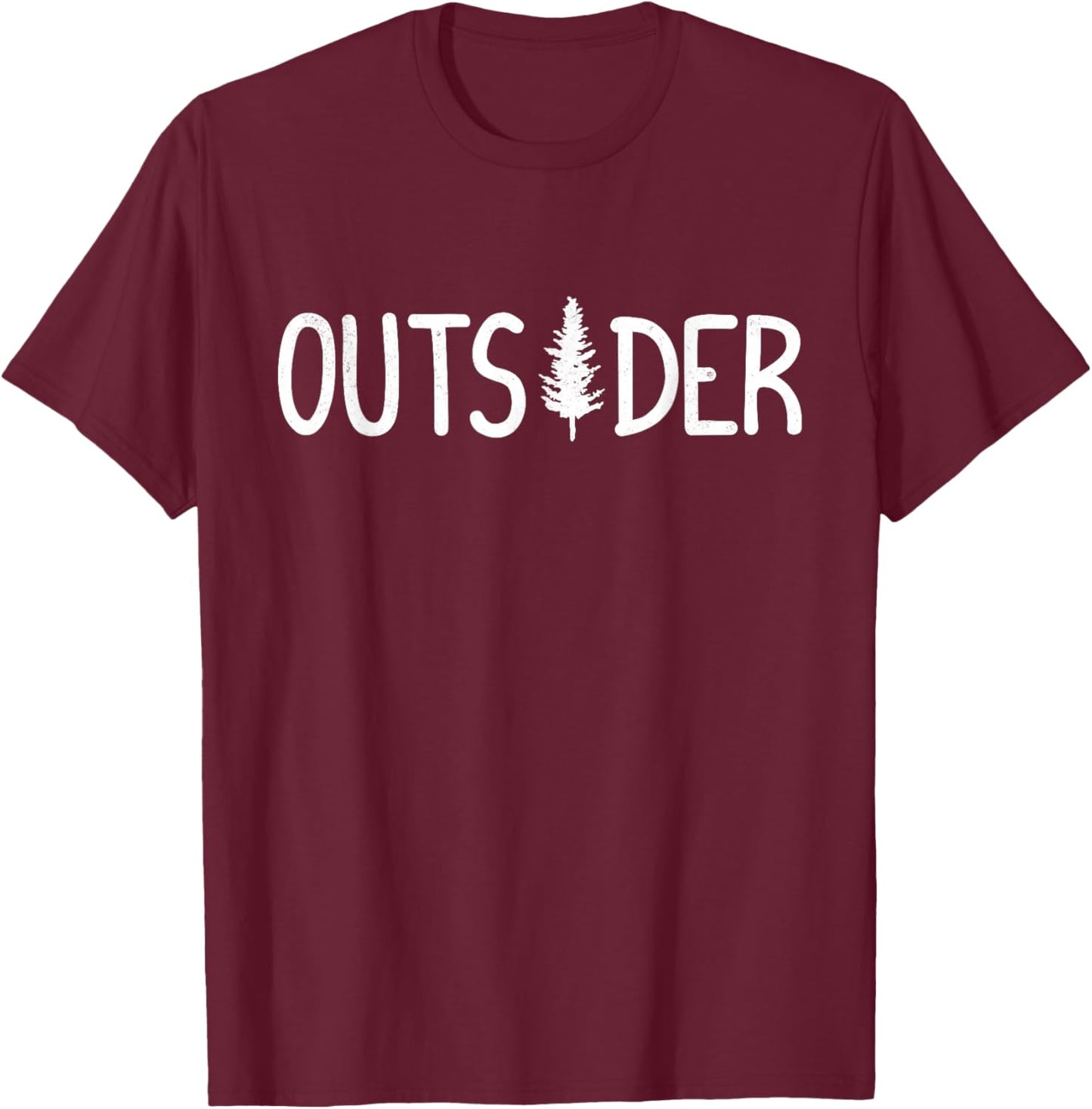 Outsider Pine Tree Graphic Enthusiasts T-Shirt - T-Shirt | Maroon