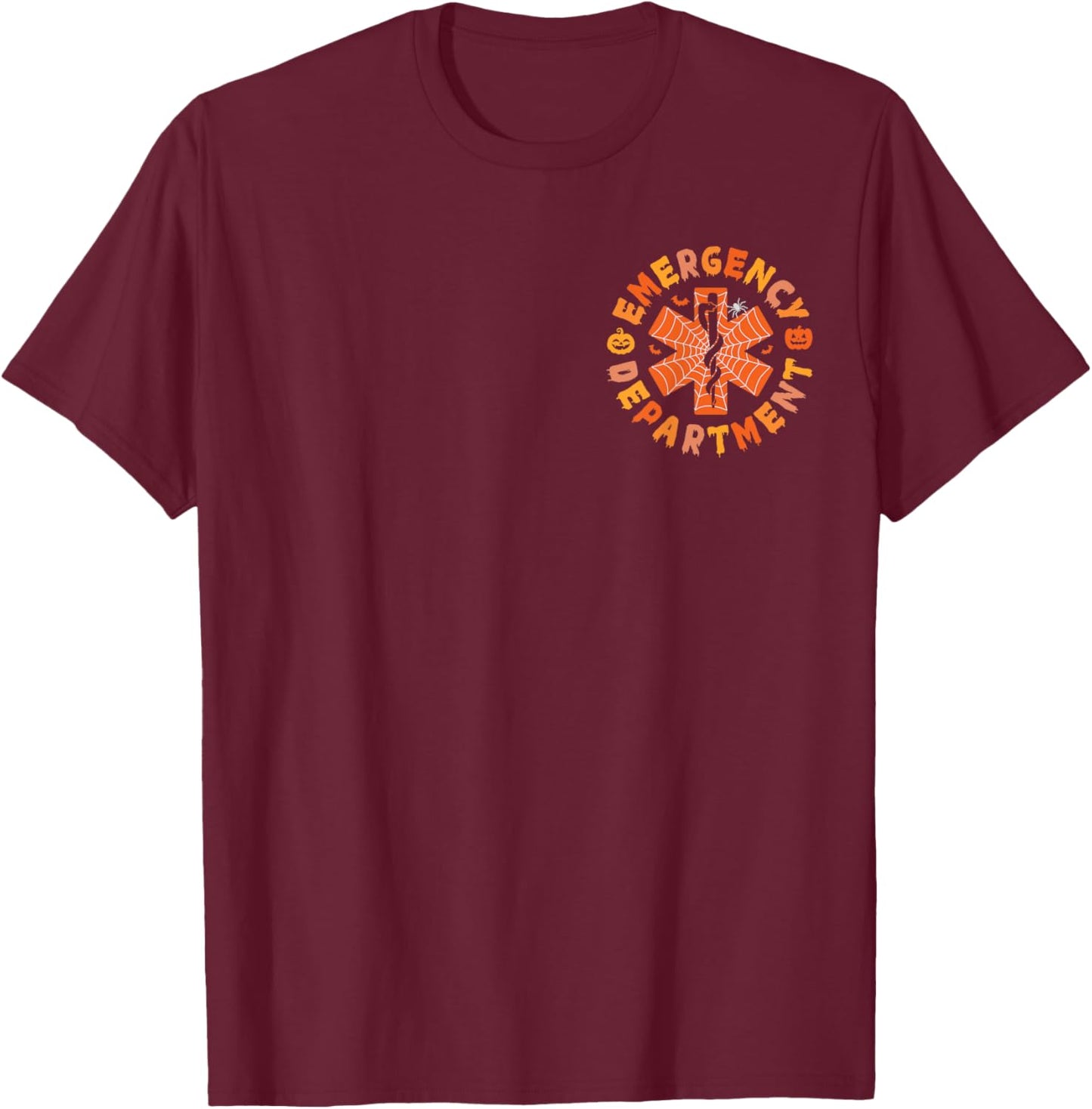 Emergency Department Halloween Emergency Room ER Nurse T-Shirt - T-Shirt | Maroon