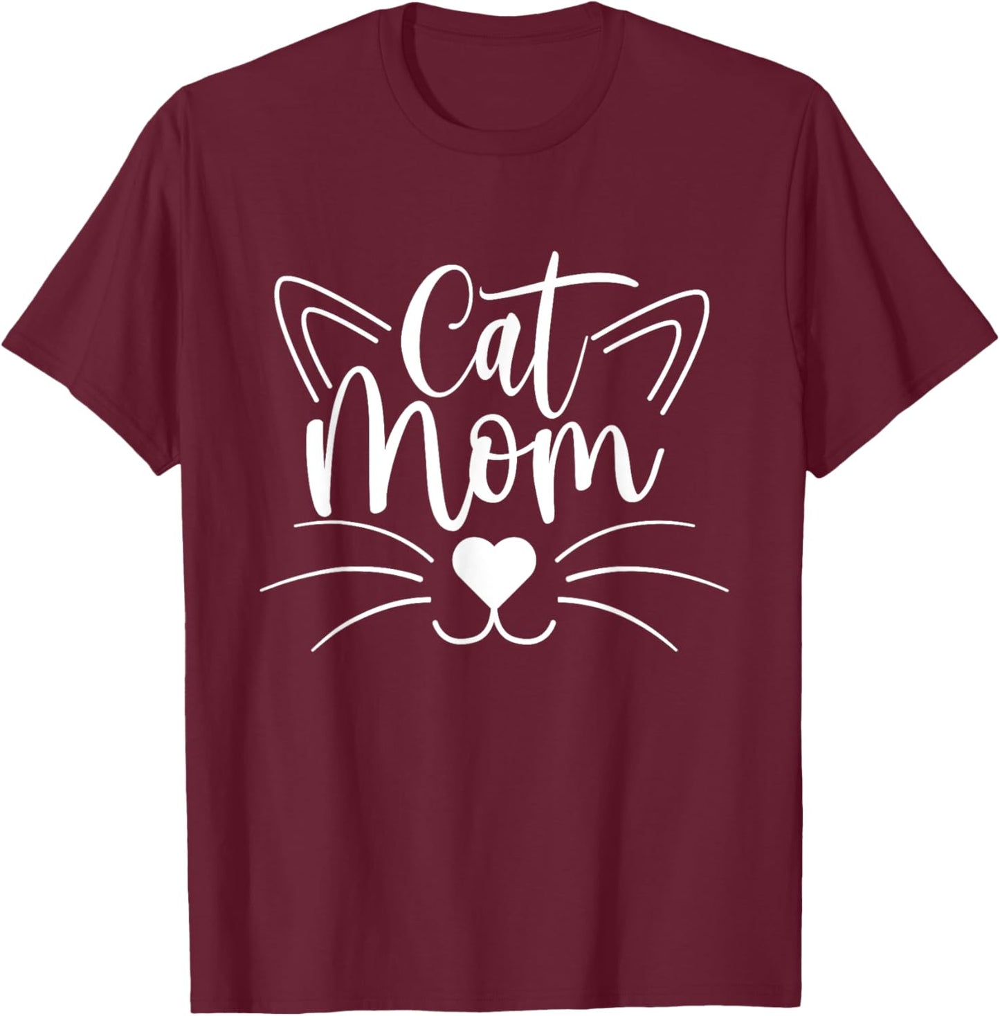 Cat Mom - Cat Lover Kitten Owner Kitty Women Girls Kids T-Shirt - T-Shirt | Maroon