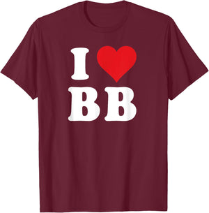 I Heart BB Initials I Love B.B. First And Last Name B B T-Shirt - T-Shirt | Maroon