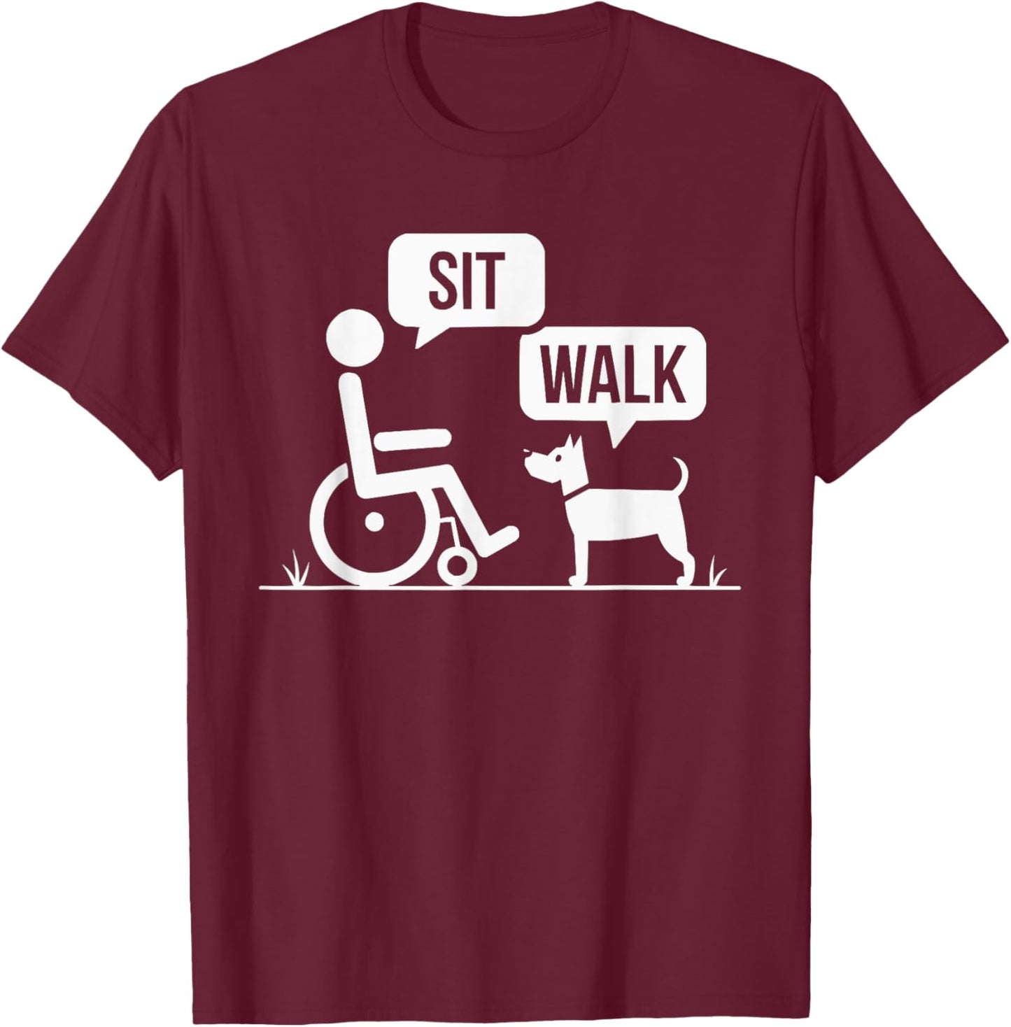 Wheelchair User Paraplegic Disabled Disability Handicap T-Shirt - T-Shirt | Maroon