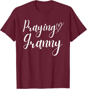 Praying Granny Perfect Christian Grandma T-Shirt - T-Shirt | Maroon