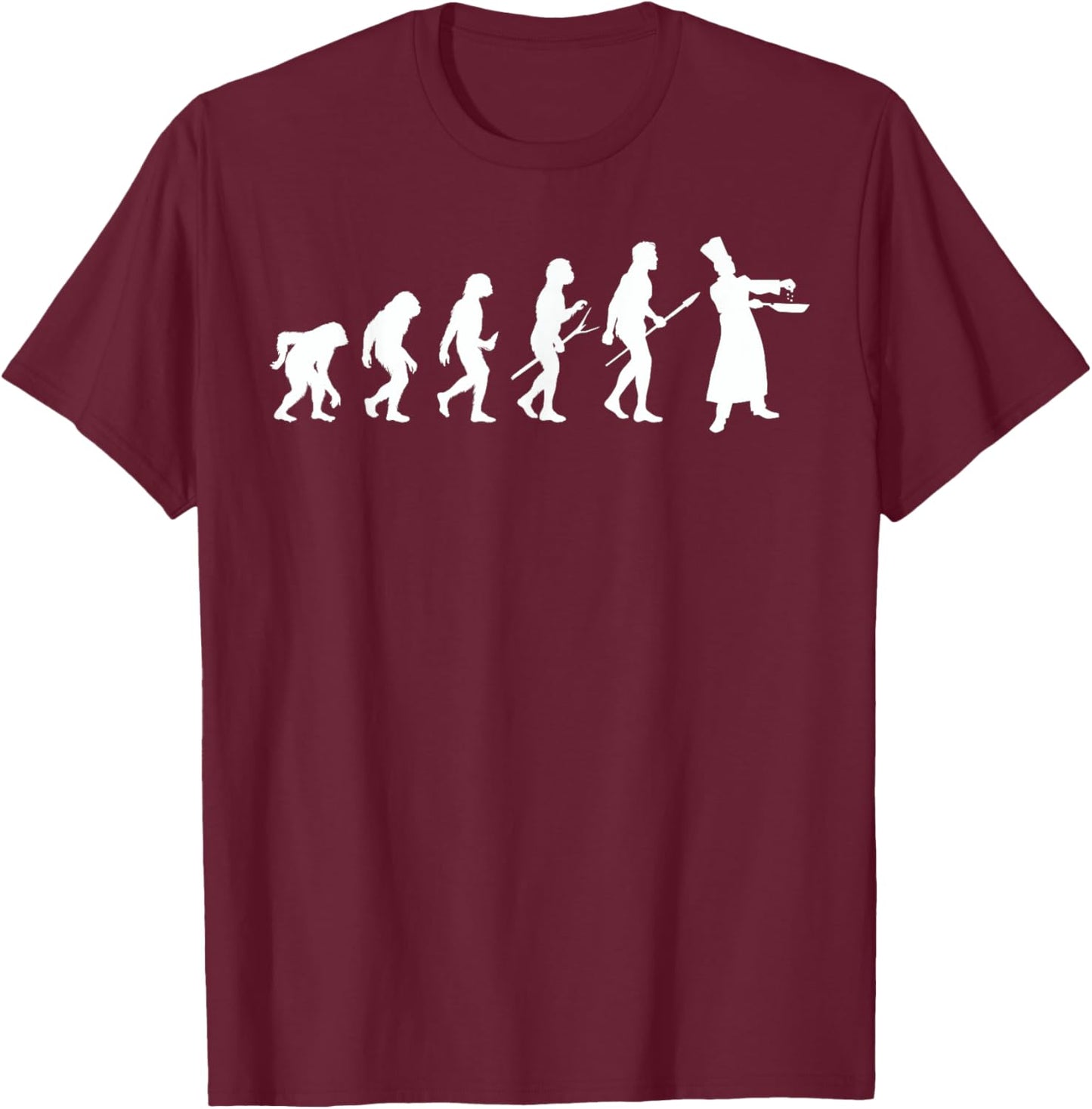 Cooking Evolution Cook Chef Cuisine Cooking Meal Prep T-Shirt - T-Shirt | Maroon