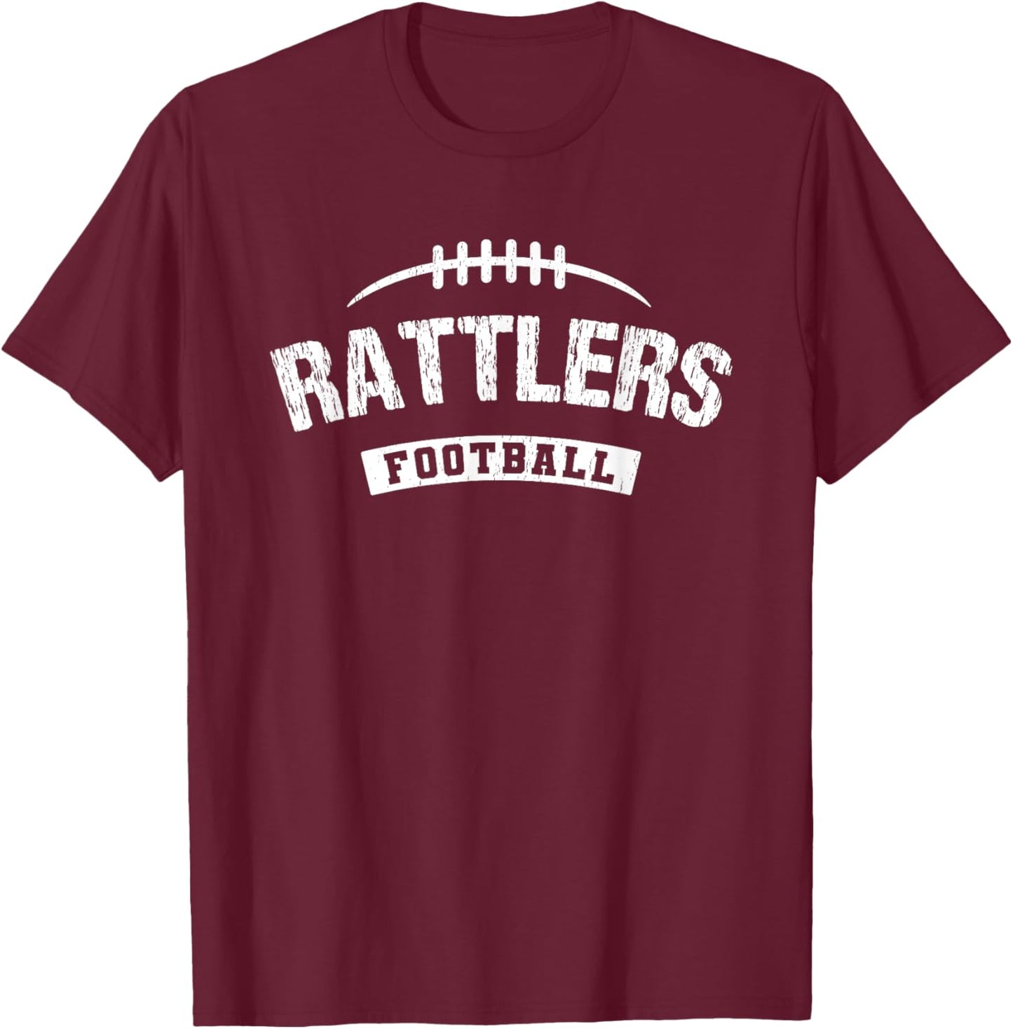 Rattlers Rio Grande City Football Distressed HS T-Shirt - T-Shirt | Maroon