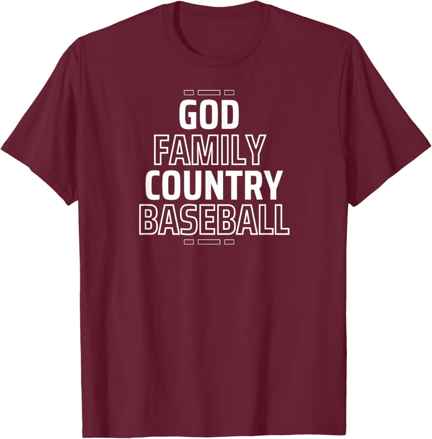 God Family Country Baseball T-Shirt - T-Shirt | Maroon