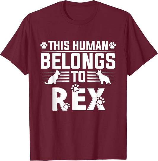 Dog Name Rex Personalised Gift Pet Dog Name Rex T-Shirt - T-Shirt | Maroon
