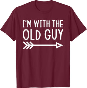 I'm With The Old Guy Funny Matching Halloween Couple Costume T-Shirt - T-Shirt | Maroon