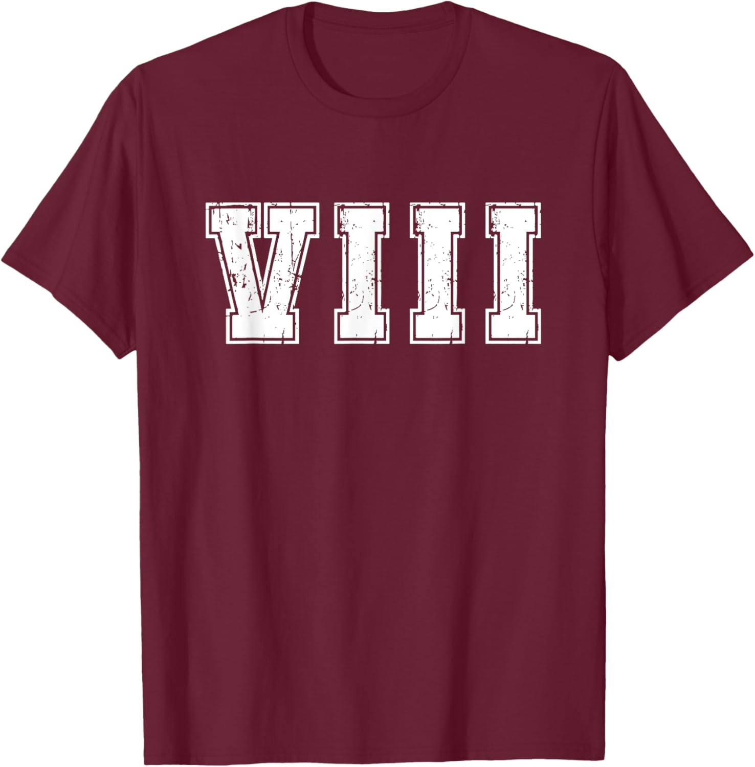Roman Numeral 8th Birthday Eight 8 Years Old Birthday T-Shirt - T-Shirt | Maroon
