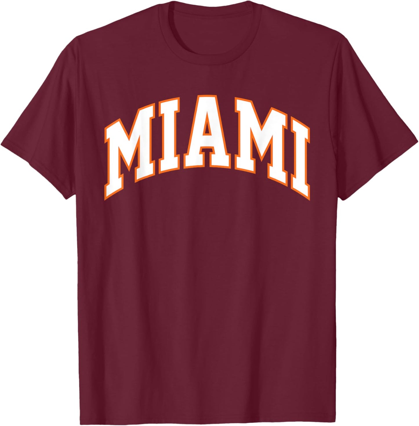Retro Miami Men Miami Women Vintage Classic Orange Green FL T-Shirt - T-Shirt | Maroon