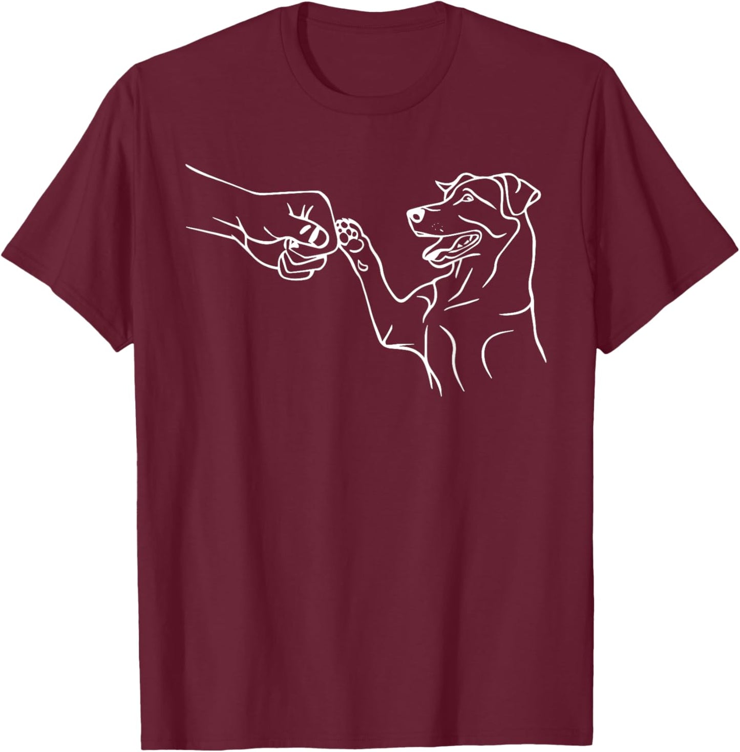 MerchBySiMo LTD -Adults Dog Lovers , Black, Small, Short Sleeve T-Shirt - T-Shirt | Maroon