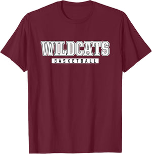 Wildcats Basketball Fletcher High School T-Shirt - T-Shirt | Maroon