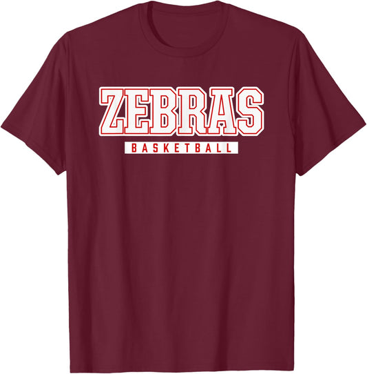 Zebras Basketball Pine Bluff High School T-Shirt - T-Shirt | Maroon