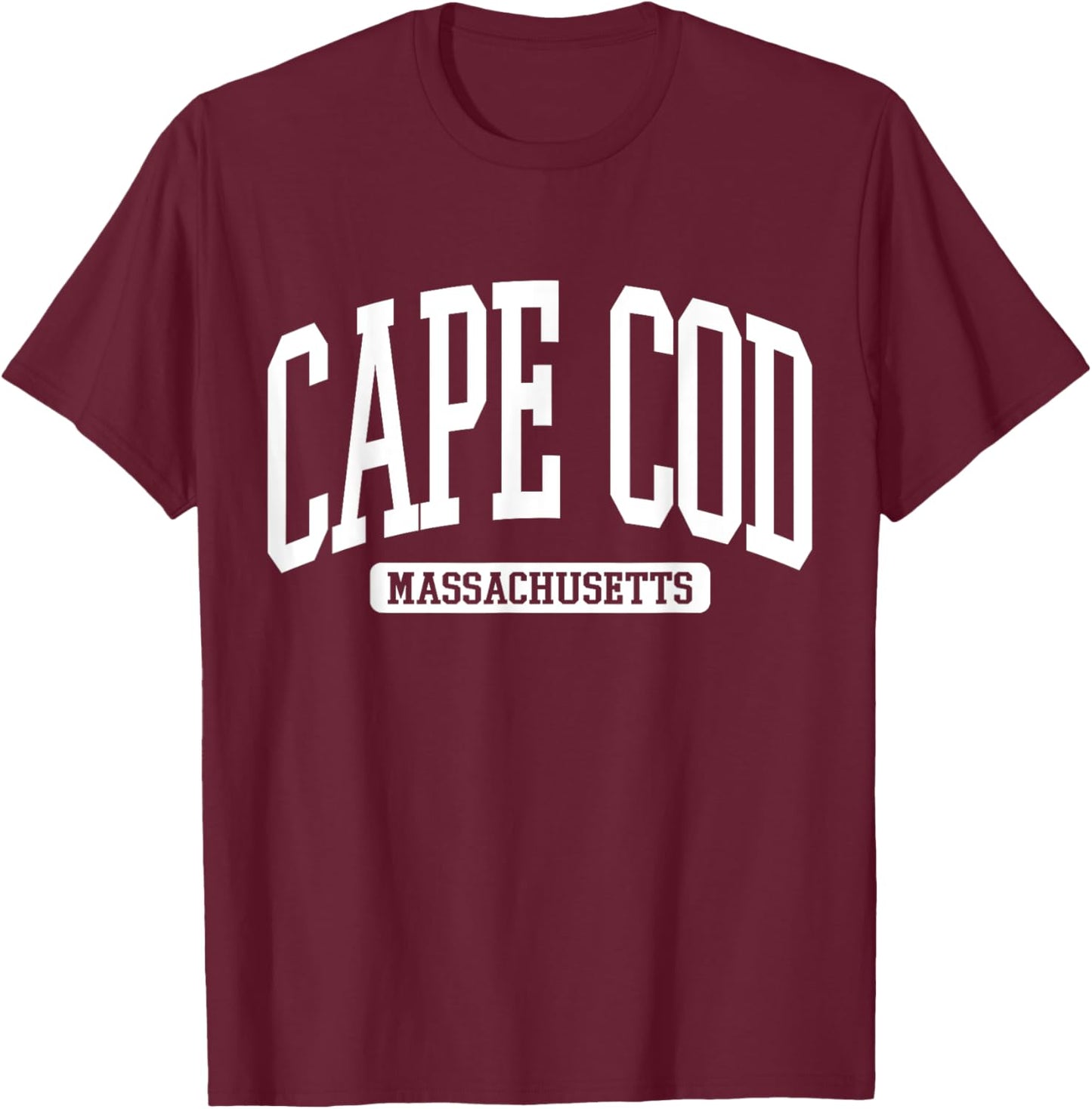 Cape Cod Massachusetts Souvenir Beach, Aesthetic, Vintage T-Shirt - T-Shirt | Maroon