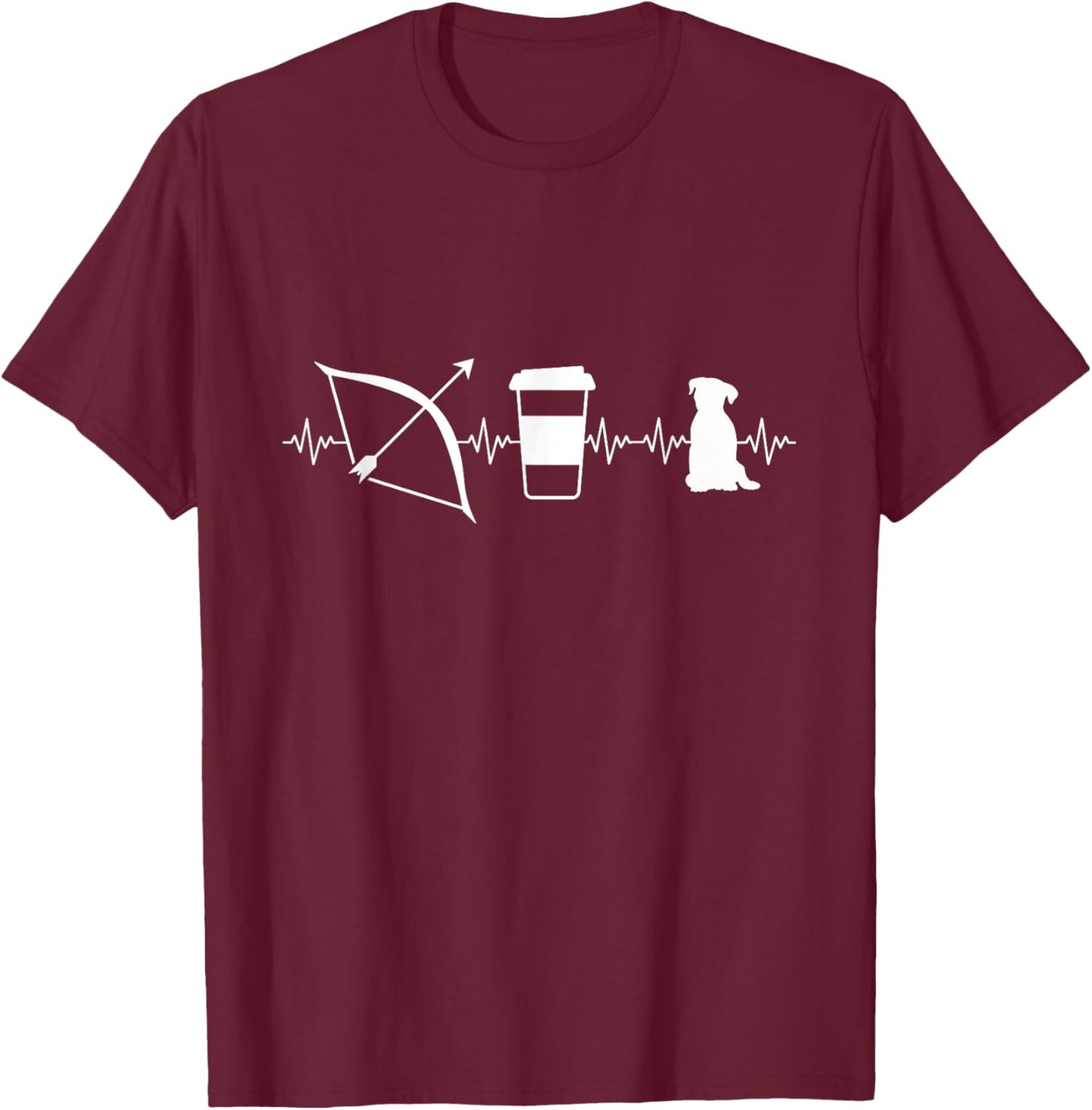 Funny Archery Mom Appreciation Dog Archery Coffee T-Shirt - T-Shirt | Maroon