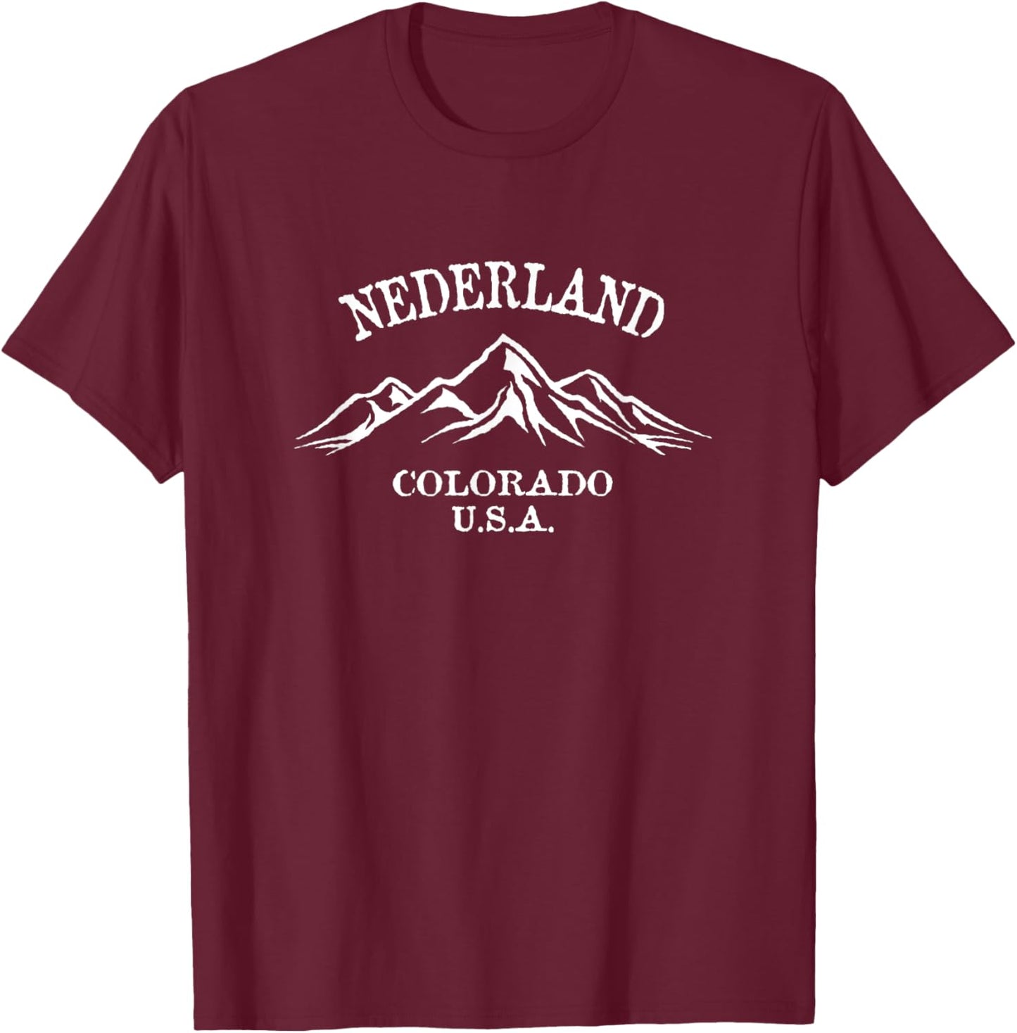 Nederland Colorado USA Mountain Design T-Shirt - T-Shirt | Maroon