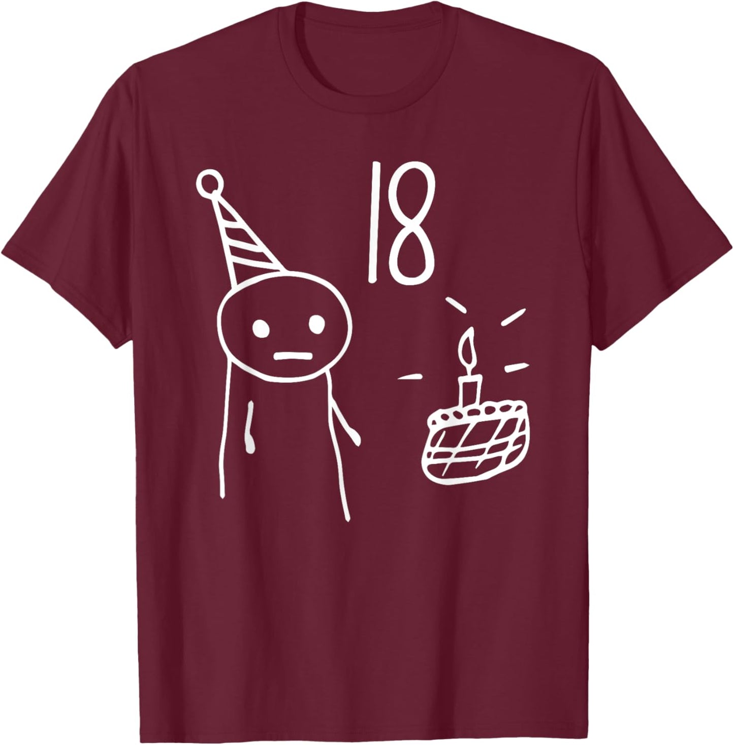 Adult 18th Birthday Party Funny For 18 Years Old Teens T-Shirt - T-Shirt | Maroon