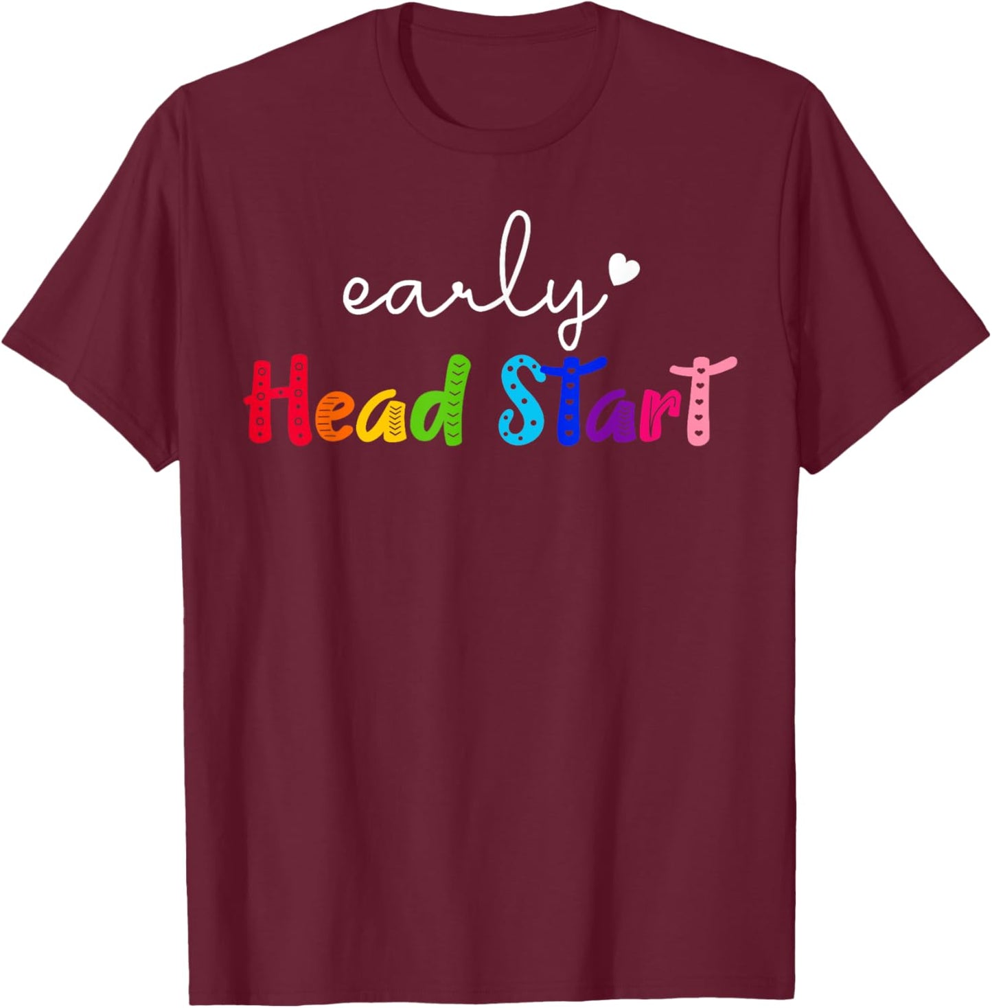 Retro Early Head Start Early Childhood Education Teacher T-Shirt - T-Shirt | Maroon