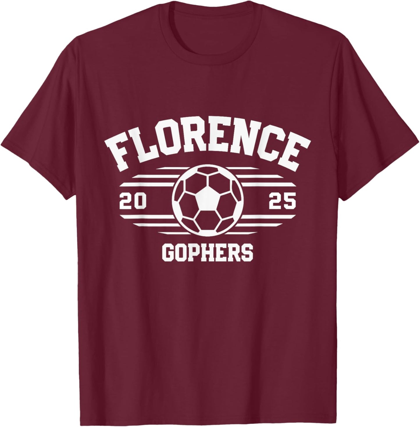 Florence Gophers Soccer Ball 2025 T-Shirt - T-Shirt | Maroon