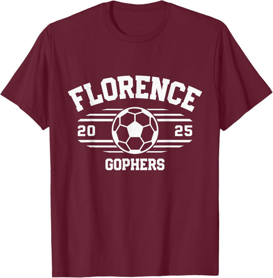 Florence Gophers Soccer Ball 2025 T-Shirt - T-Shirt | Maroon
