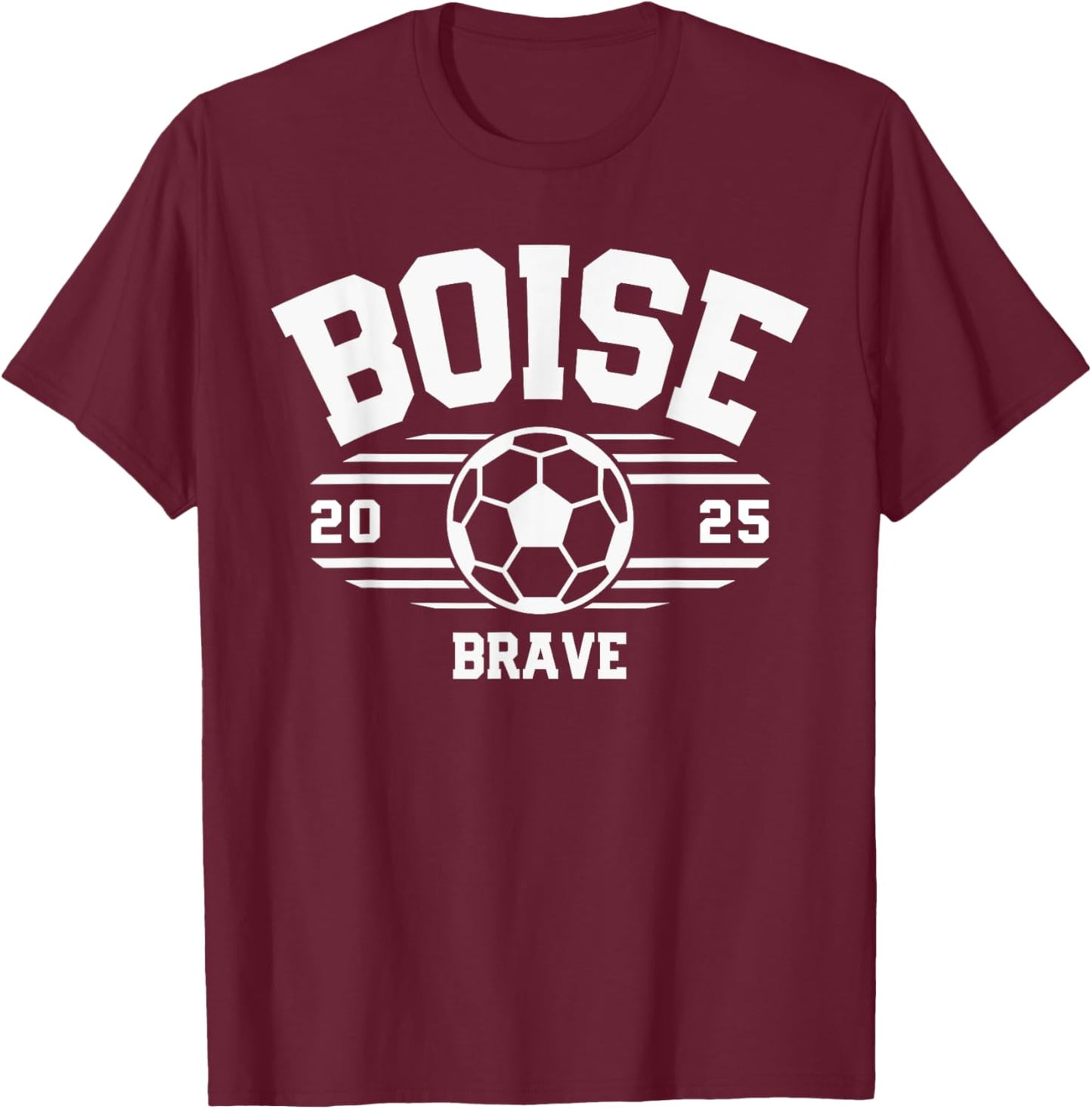 Boise Brave Soccer Ball 2025 T-Shirt - T-Shirt | Maroon