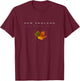 New England - Fall - Autumn - Minimalist - Falling Leaf T-Shirt - T-Shirt | Maroon