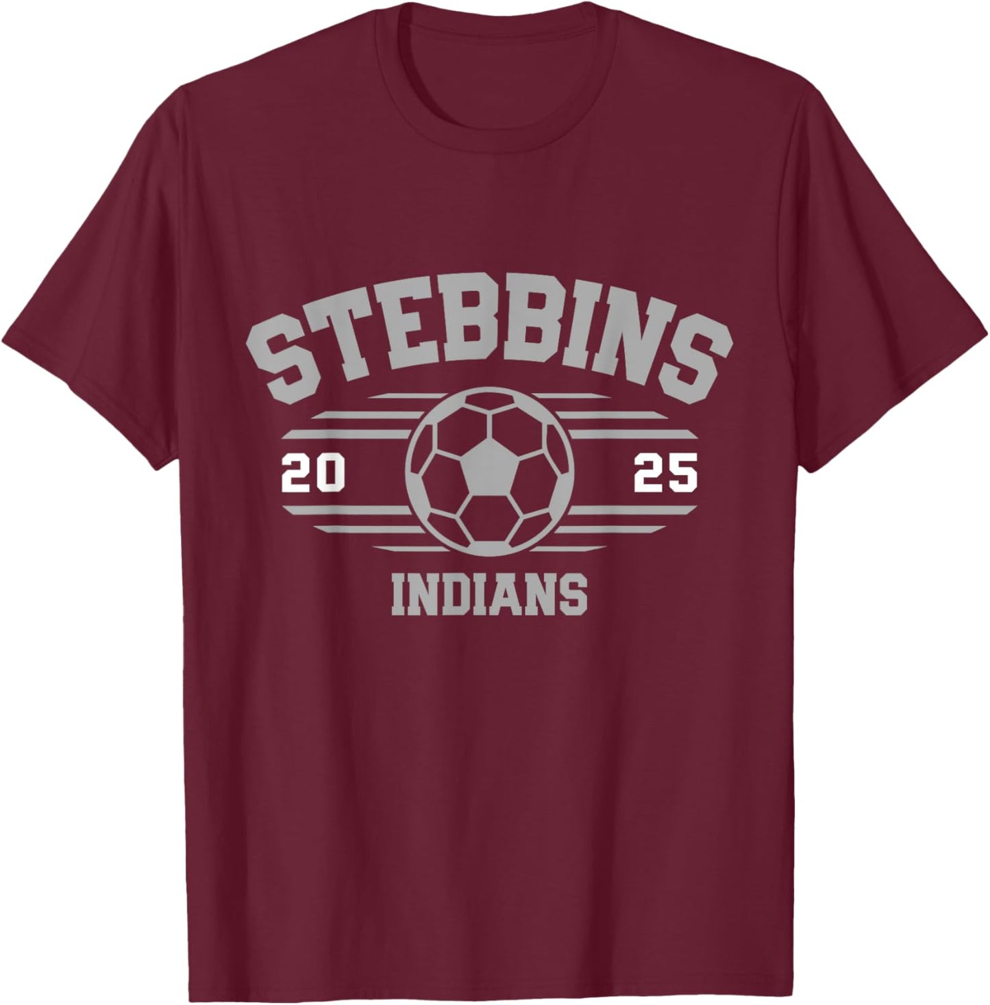 Stebbins Indians Soccer Ball 2025 T-Shirt - T-Shirt | Maroon