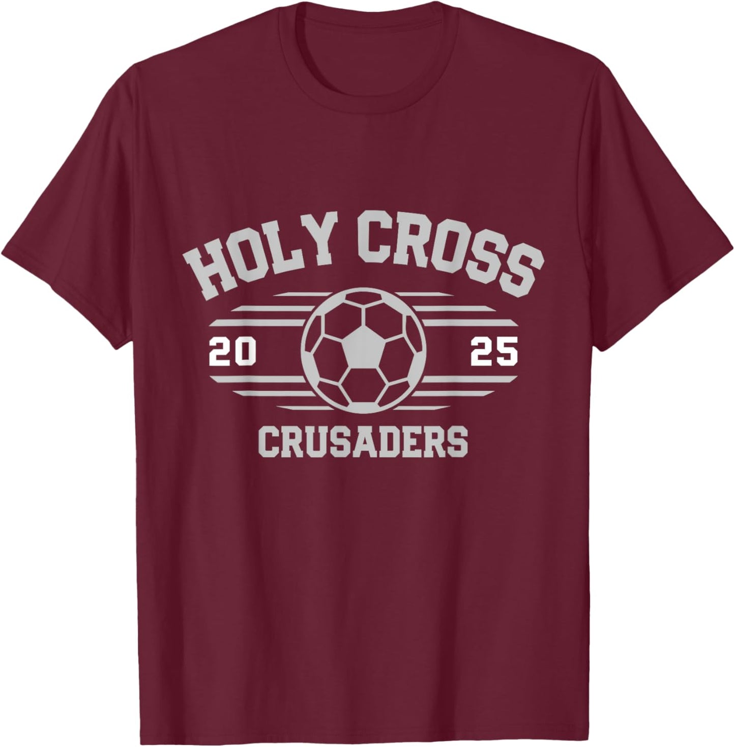 Holy Cross Crusaders Soccer Ball 2025 T-Shirt - T-Shirt | Maroon