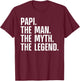 Papi Design For Grandpa Grandfather From Grandkids Papi T-Shirt - T-Shirt | Maroon