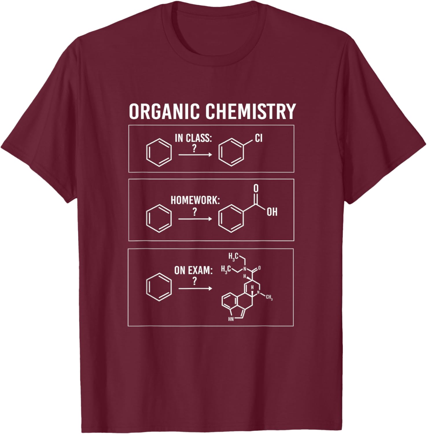 Funny Organic Chemistry For Chemistry Student T-Shirt - T-Shirt | Maroon