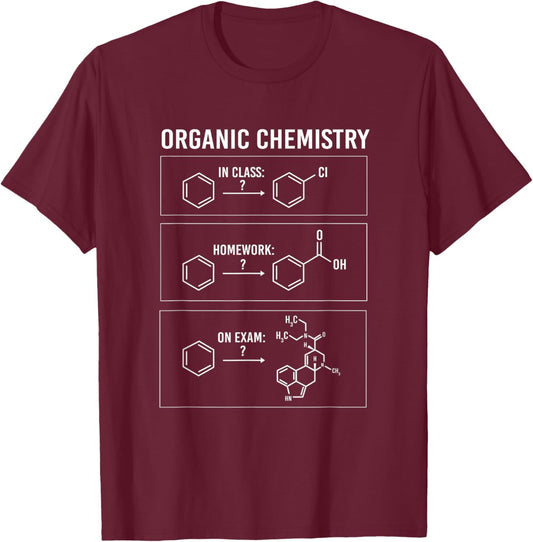 Funny Organic Chemistry For Chemistry Student T-Shirt - T-Shirt | Maroon