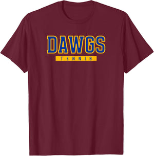 Copperas Cove Dawgs Tennis T-Shirt - T-Shirt | Maroon