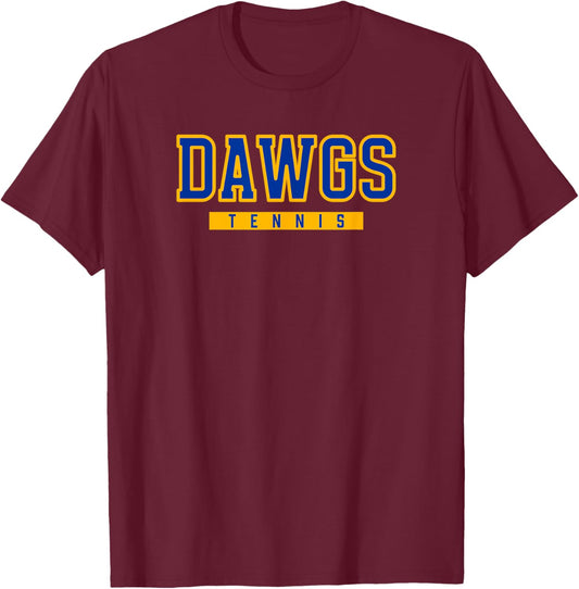 Copperas Cove Dawgs Tennis T-Shirt - T-Shirt | Maroon