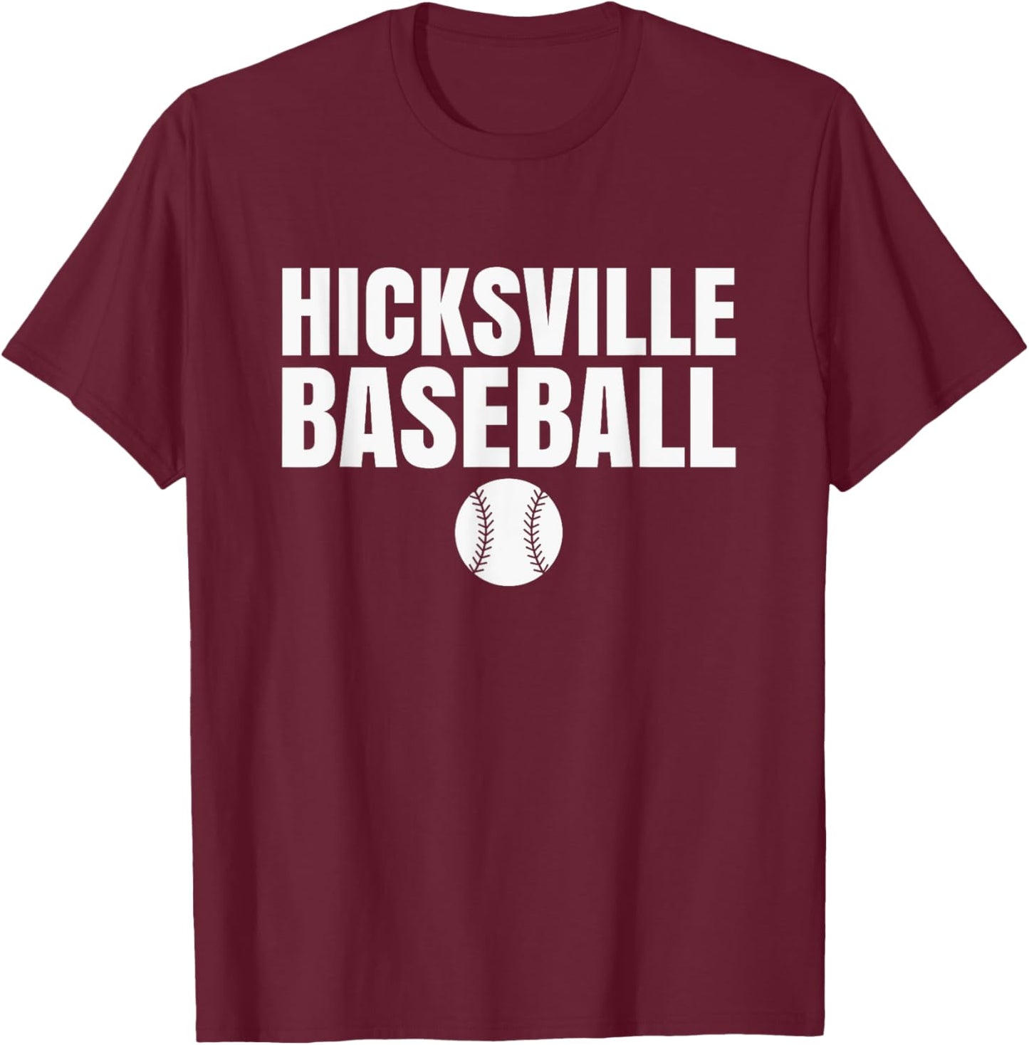 Hicksville High School Baseball T-Shirt - T-Shirt | Maroon