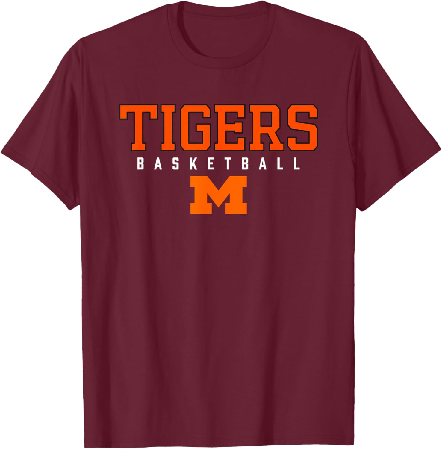 Massillon Tigers Logo Basketball HS T-Shirt - T-Shirt | Maroon