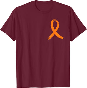 Front and Back Graphic Leukemia Awareness Survivor USA Flag T-Shirt - T-Shirt | Maroon