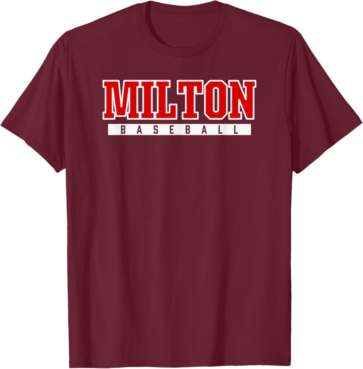 Milton High School Baseball T-Shirt - T-Shirt | Maroon