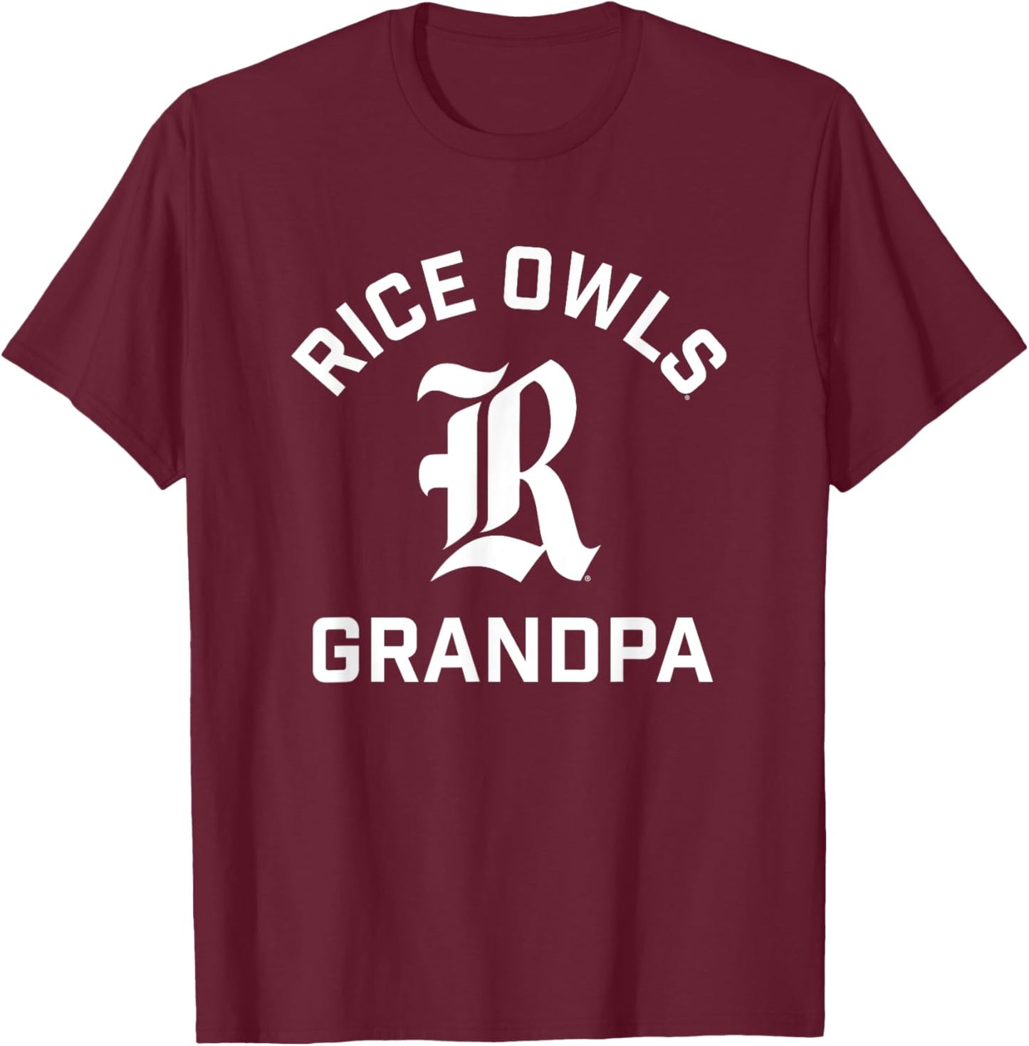 Rice University Owls Arched Grandpa T-Shirt - T-Shirt | Maroon