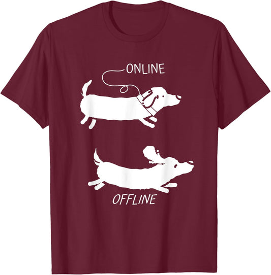 Rough-haired Dachshund Online Offline Dog Dachshund T-Shirt - T-Shirt | Maroon