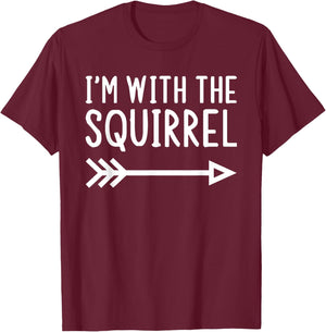 I'm With The Squirrel Funny Matching Halloween Costume T-Shirt - T-Shirt | Maroon