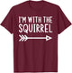 I'm With The Squirrel Funny Matching Halloween Costume T-Shirt - T-Shirt | Maroon