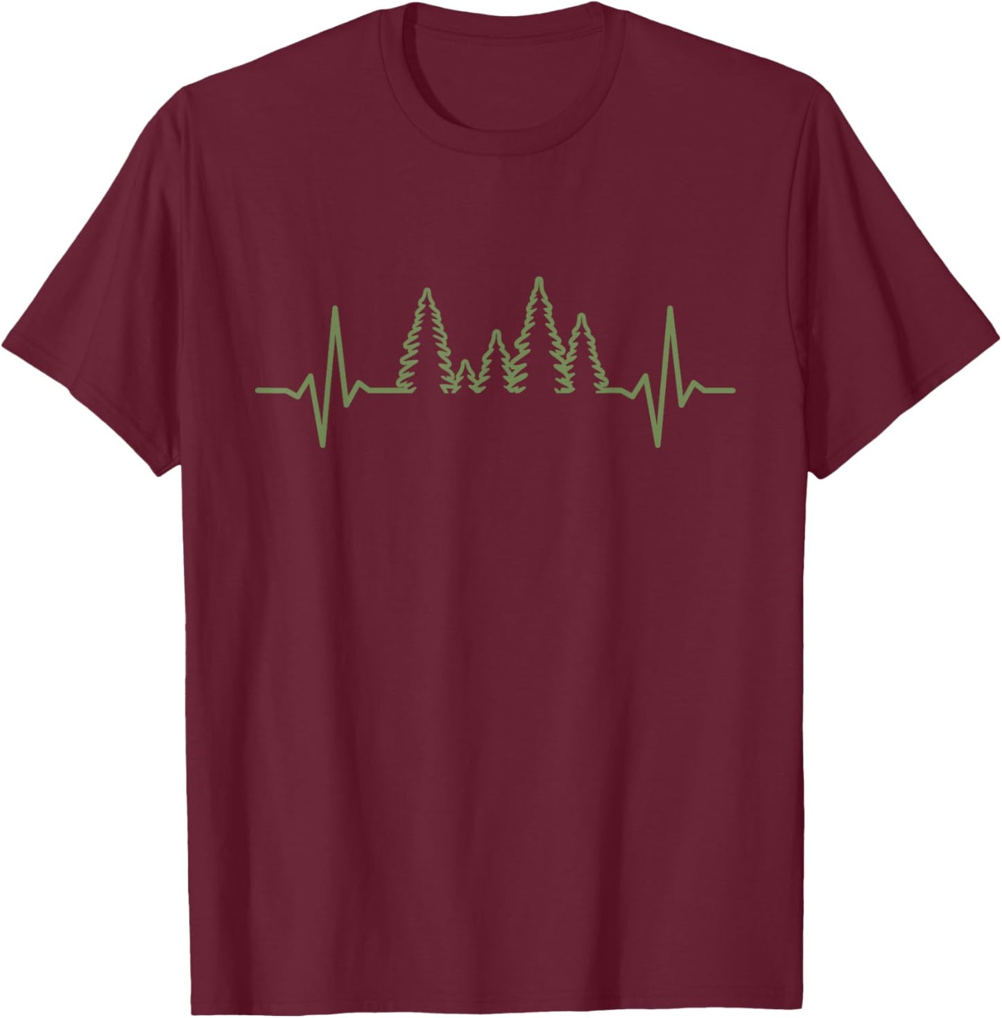 Bäume Herzschlag Wald T-Shirt - T-Shirt | Maroon