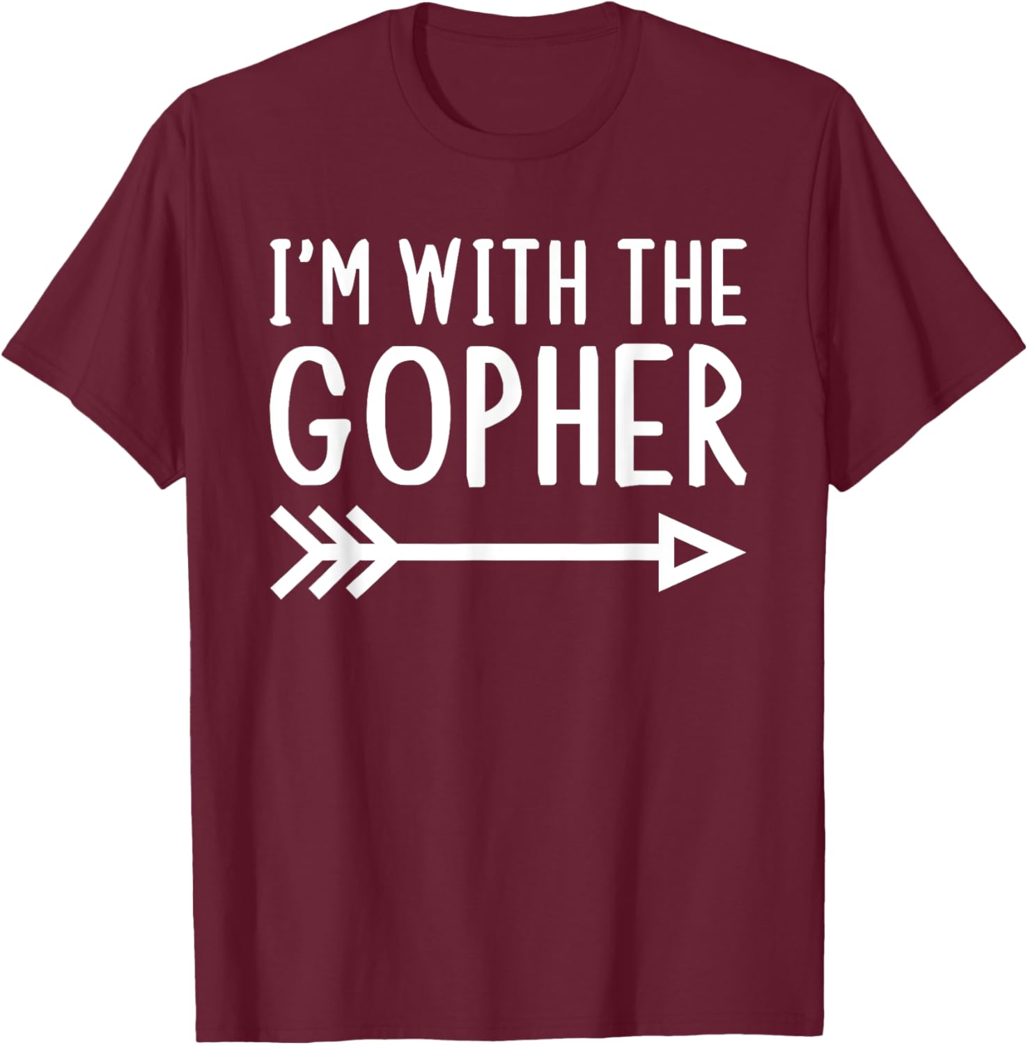 I'm With The Gopher Funny Matching Halloween Couple Costume T-Shirt - T-Shirt | Maroon