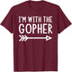 I'm With The Gopher Funny Matching Halloween Couple Costume T-Shirt - T-Shirt | Maroon