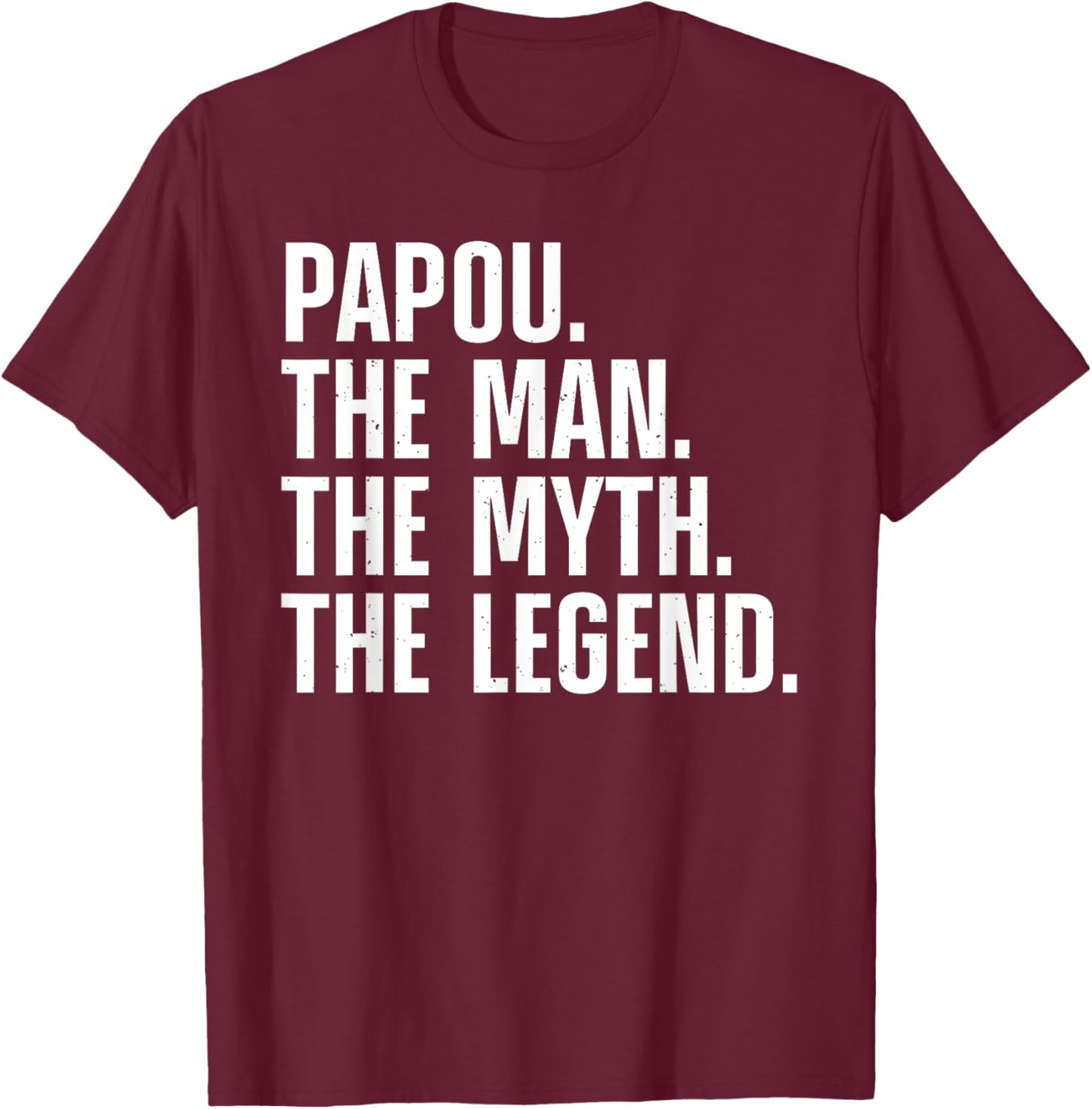 Papou Design For Grandpa Grandfather From Grandkids Papou T-Shirt - T-Shirt | Maroon